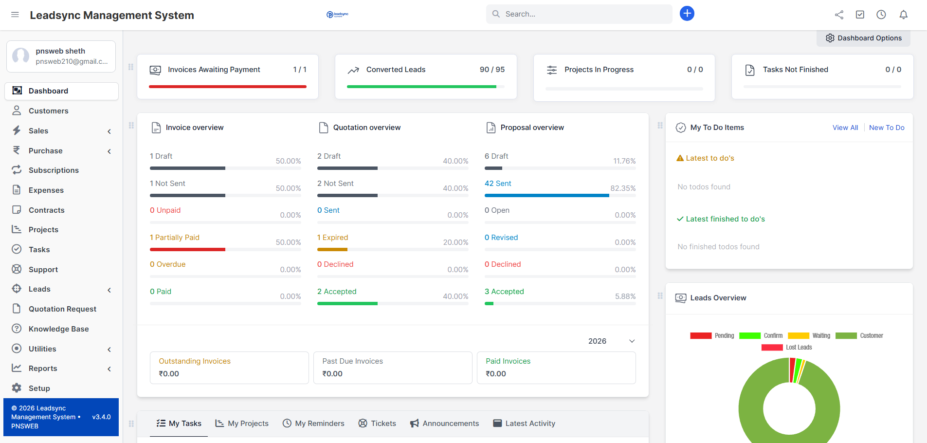 Leadsync Dashboard Screenshot